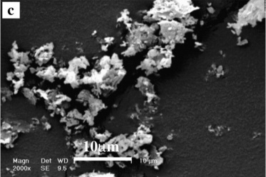 SEM micrograph of nanocrystalline forsterite powder.